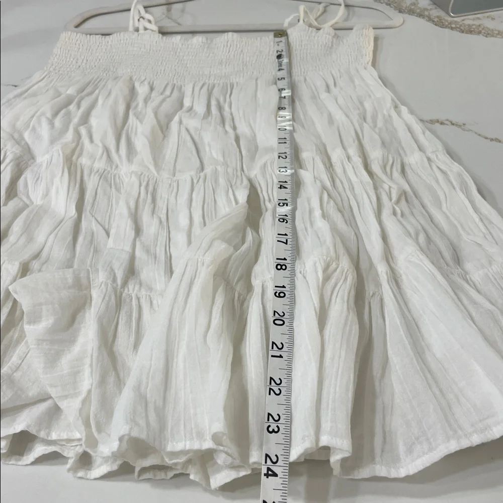 Zara White Smocked Baby Doll Dress Lined | M - Picture 8 of 8